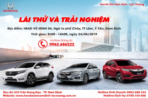 CHƯƠNG TRÌNH LÁI THỬ XE NGÀY 24/08/2019