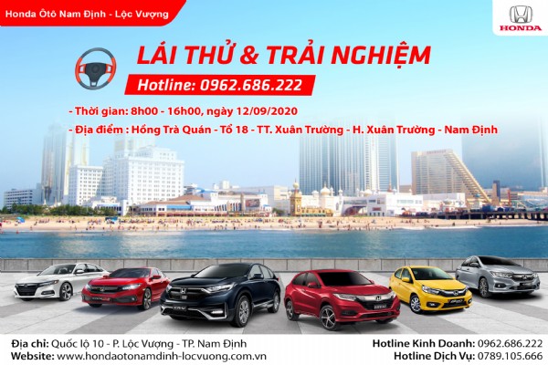 CHƯƠNG TRÌNH LÁI THỬ XE NGÀY 12/09/2020 TẠI XUÂN TRƯỜNG - NAM ĐỊNH