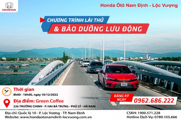 CHƯƠNG TRÌNH LÁI THỬ XE NGÀY 10/12/2022 TẠI HÀ NAM