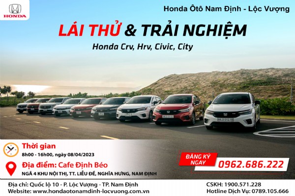 CHƯƠNG TRÌNH LÁI THỬ XE NGÀY 08/04/2023 TẠI NGHĨA HƯNG