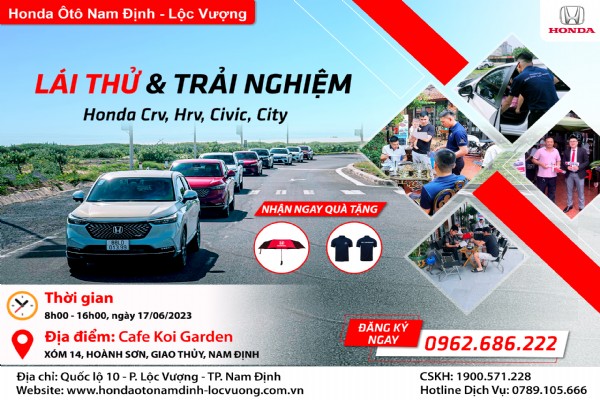 CHƯƠNG TRÌNH LÁI THỬ XE NGÀY 17/06/2023 TẠI GIAO THỦY