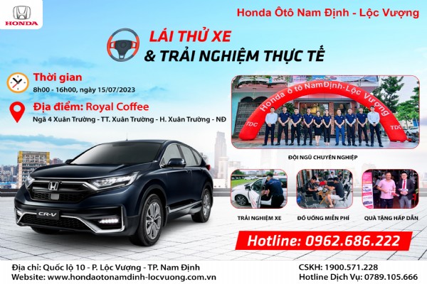CHƯƠNG TRÌNH LÁI THỬ XE NGÀY 15/07/2023 TẠI XUÂN TRƯỜNG