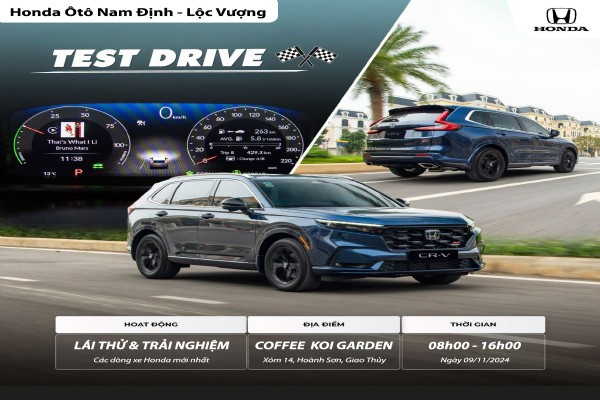 CHƯƠNG TRÌNH LÁI THỬ XE NGÀY 09/11/2024 TẠI GIAO THỦY