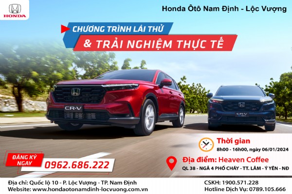 CHƯƠNG TRÌNH LÁI THỬ XE NGÀY 06/01/2024 tại Ý YÊN