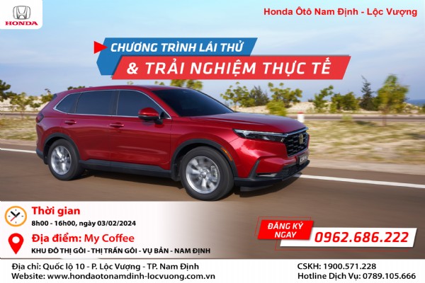 CHƯƠNG TRÌNH LÁI THỬ XE NGÀY 03/02/2024 tại  VỤ BẢN