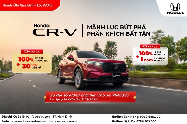 Từ 06/05- 31/05/2024: Chương trình khuyến mại của các dòng xe ô tô Honda trong tháng 5 năm 2024