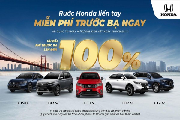 Rước Honda liền tay – Miễn phí trước bạ ngay