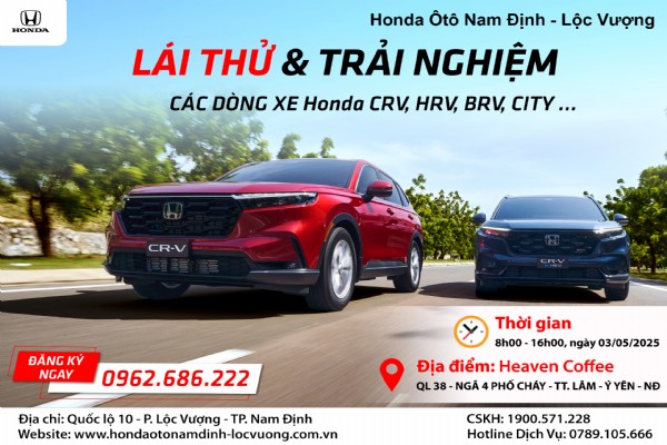 CHƯƠNG TRÌNH LÁI THỬ XE NGÀY 03/05/2025 TẠI Ý YÊN
