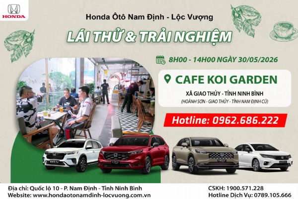 CHƯƠNG TRÌNH LÁI THỬ XE NGÀY 30/05/2026TẠI GIAO THỦY