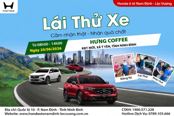 CHƯƠNG TRÌNH LÁI THỬ XE NGÀY 20/06/2026TẠI Ý YÊN