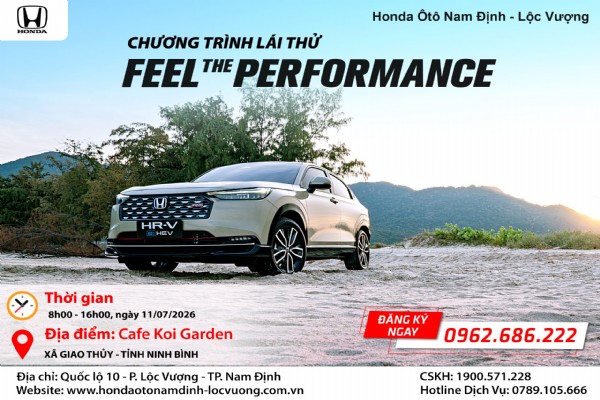 CHƯƠNG TRÌNH LÁI THỬ VÀ TRẢI NGHIỆM CÁC DÒNG XE - “FEEL THE PERFORMANCE” NGÀY 11/07/2026